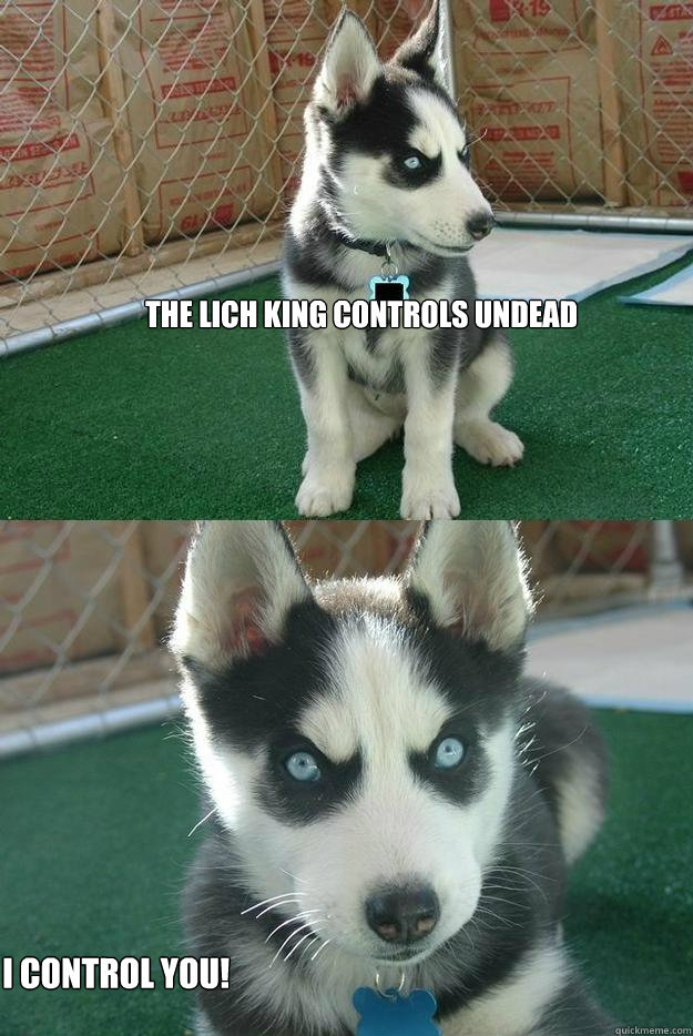 the lich king controls undead i control YOU!  Insanity puppy