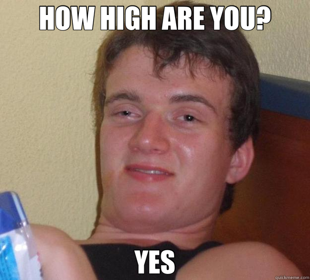 HOW HIGH ARE YOU? YES  10 Guy