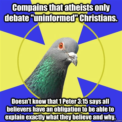 Compains that atheists only debate 