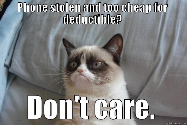 PHONE STOLEN AND TOO CHEAP FOR DEDUCTIBLE? DON'T CARE. Grumpy Cat