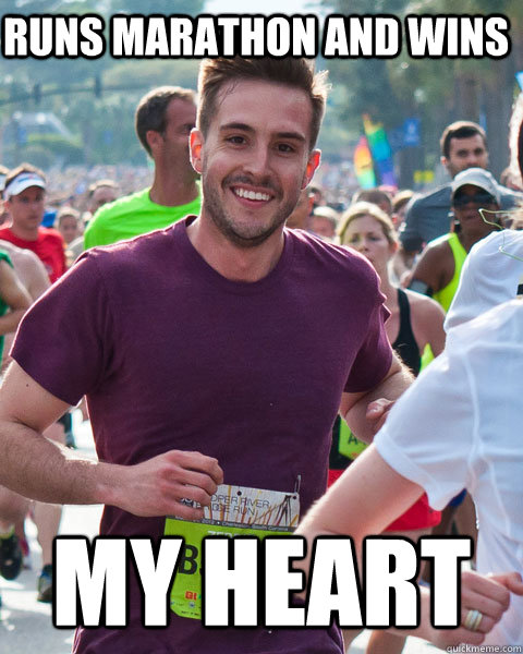 Runs marathon and wins my heart  