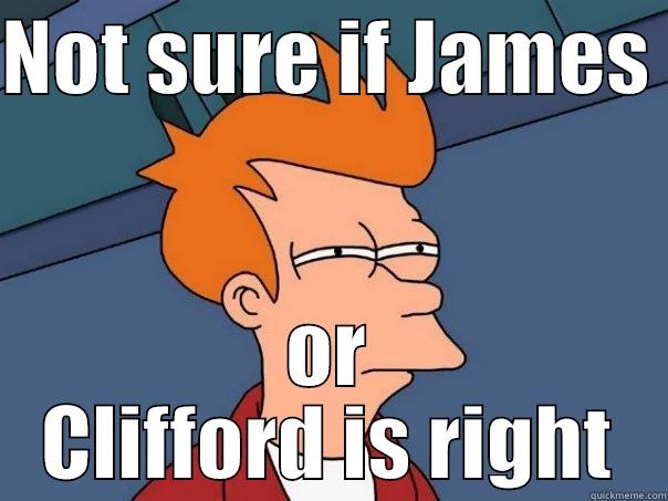 NOT SURE IF JAMES  OR CLIFFORD IS RIGHT Futurama Fry