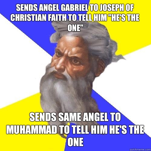 Sends Angel Gabriel to Joseph of Christian faith to tell him 