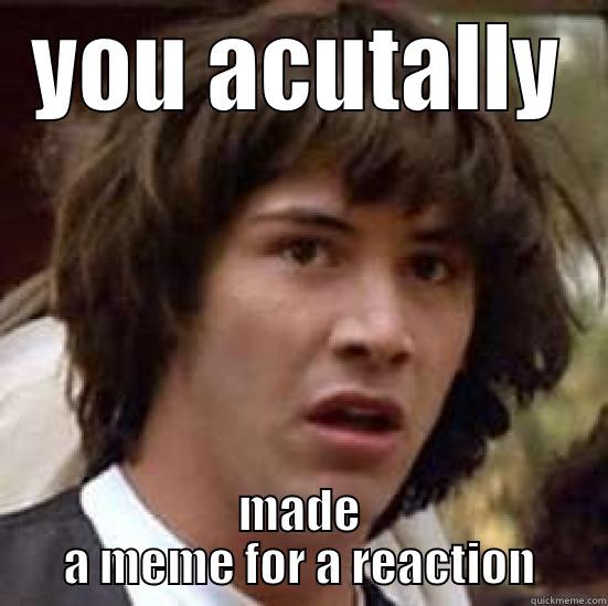 YOU ACUTALLY MADE A MEME FOR A REACTION conspiracy keanu