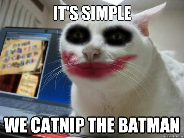 It's simple We catnip the batman  