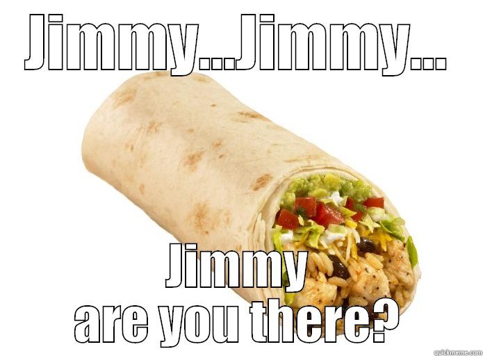 went to get a burritto - JIMMY...JIMMY... JIMMY ARE YOU THERE? Misc