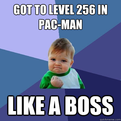 Got to level 256 in Pac-Man Like A Boss  Success Kid