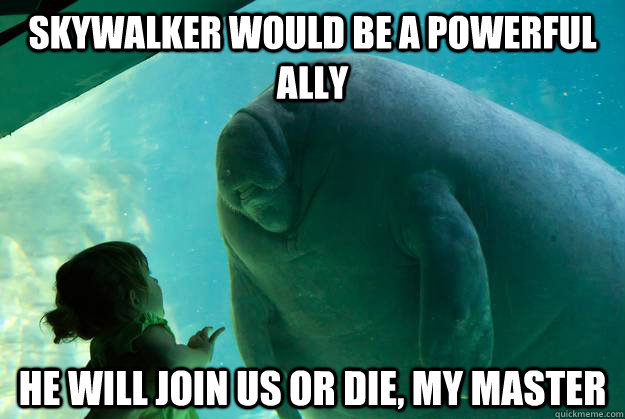 Skywalker would be a powerful ally He will join us or die, my master - Skywalker would be a powerful ally He will join us or die, my master  Overlord Manatee