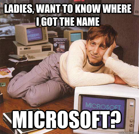 Ladies, want to know where i got the name Microsoft?  Dreamy Bill Gates