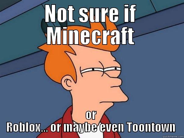 NOT SURE IF MINECRAFT OR ROBLOX... OR MAYBE EVEN TOONTOWN Futurama Fry