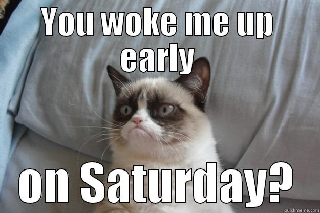 Saturday Blues - YOU WOKE ME UP EARLY ON SATURDAY? Grumpy Cat