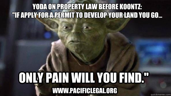 Yoda on property law before Koontz: 
