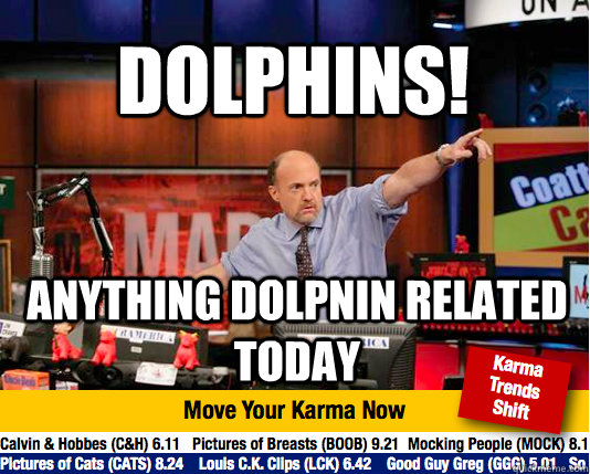Dolphins! anything dolpnin related today  Mad Karma with Jim Cramer