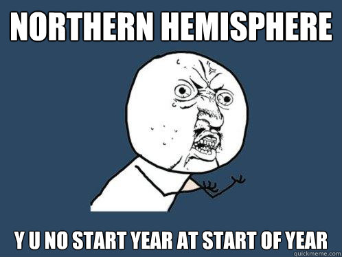 northern hemisphere y u no start year at start of year  Y U No