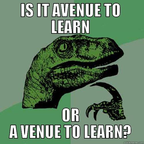 mcmaster meme - IS IT AVENUE TO LEARN OR A VENUE TO LEARN? Philosoraptor