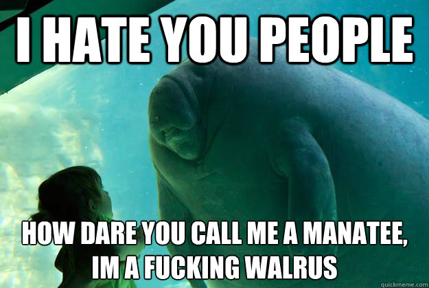 i hate you people  how dare you call me a manatee, im a fucking walrus
  Overlord Manatee