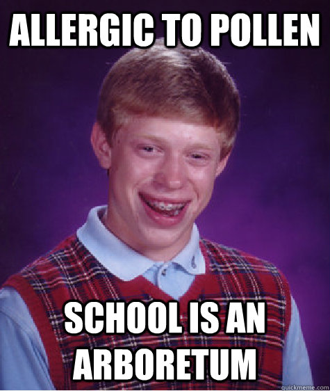 Allergic to pollen  school is an Arboretum - Allergic to pollen  school is an Arboretum  Bad Luck Brian