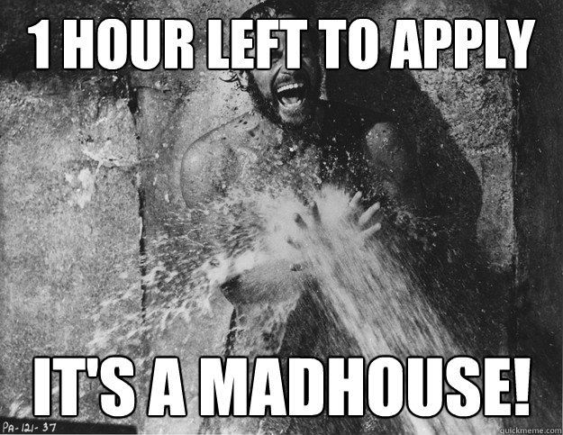 1 hour left to apply IT'S A MADHOUSE!  Charlton Heston Madhouse