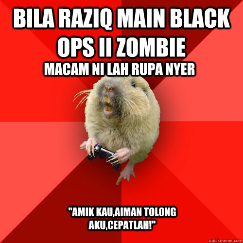 bila raziq main black ops ii zombie macam ni lah rupa nyer 