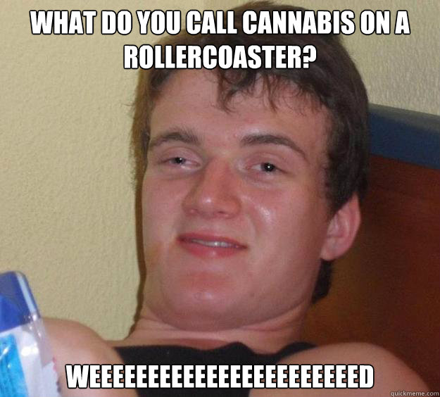 What do you call cannabis on a rollercoaster? weeeeeeeeeeeeeeeeeeeeeeed - What do you call cannabis on a rollercoaster? weeeeeeeeeeeeeeeeeeeeeeed  10 Guy