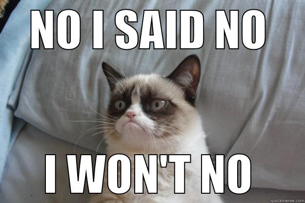 NO I SAID NO I WON'T NO Grumpy Cat