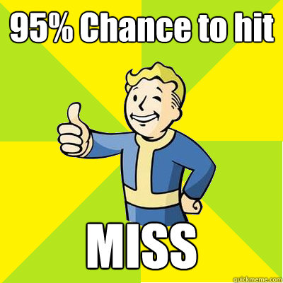 95% Chance to hit MISS  Fallout new vegas