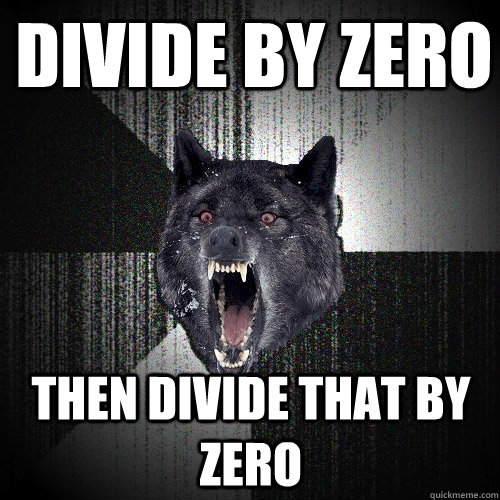 Divide by zero Then divide that by zero - Divide by zero Then divide that by zero  Insanity Wolf