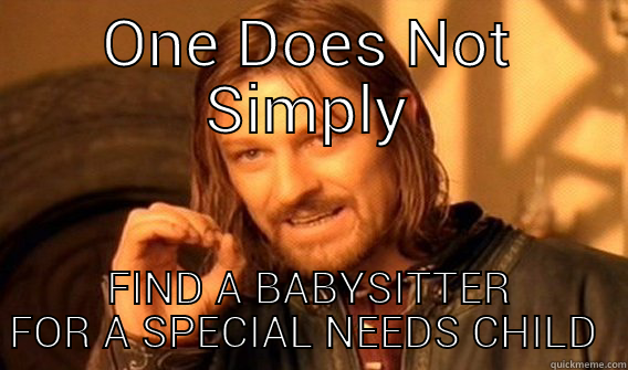 special needs parenting 101 - ONE DOES NOT SIMPLY FIND A BABYSITTER FOR A SPECIAL NEEDS CHILD  One Does Not Simply