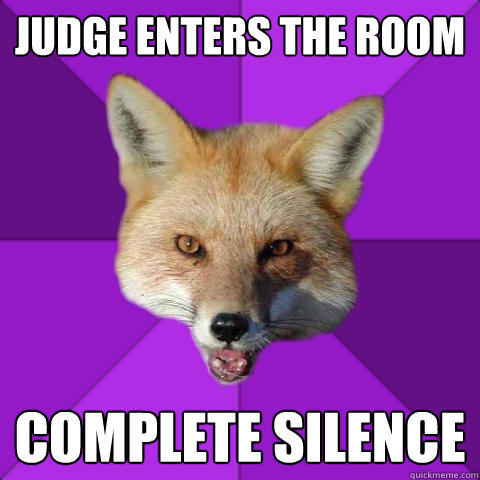 judge enters the room complete silence  Forensics Fox