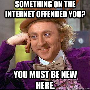 Something on the internet offended you? You must be new here.   Condescending Wonka