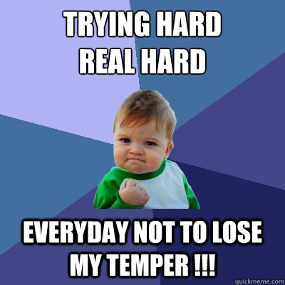 Trying hard
real hard everyday not to lose my temper !!! - Trying hard
real hard everyday not to lose my temper !!!  Success Kid