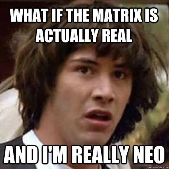 what if the matrix is actually real and i'm really neo  conspiracy keanu