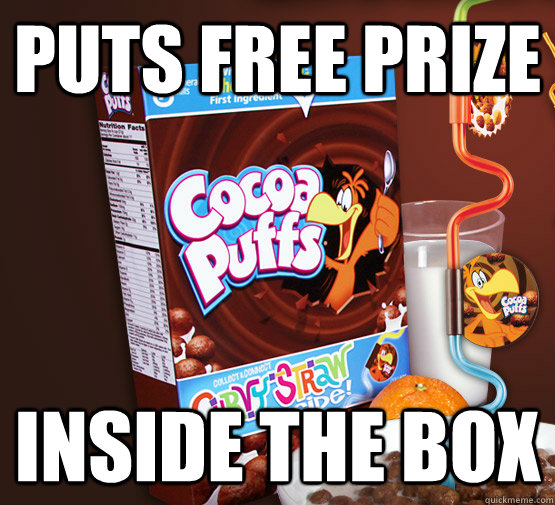 puts free prize inside the box - puts free prize inside the box  GG Cereal