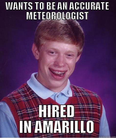 Meteorologist Humor - WANTS TO BE AN ACCURATE METEOROLOGIST HIRED IN AMARILLO Bad Luck Brian