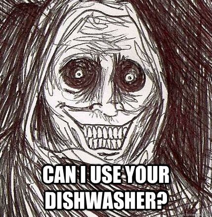  can i use your dishwasher?  Horrifying Houseguest