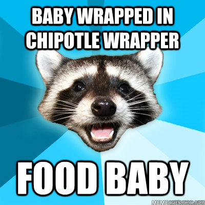 Baby wrapped in chipotle wrapper food baby - Baby wrapped in chipotle wrapper food baby  Misc