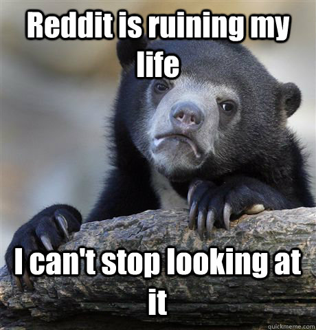 Reddit is ruining my life I can't stop looking at it  Confession Bear