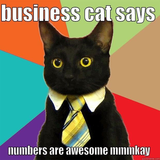 you have been missed - BUSINESS CAT SAYS  NUMBERS ARE AWESOME MMMKAY Business Cat