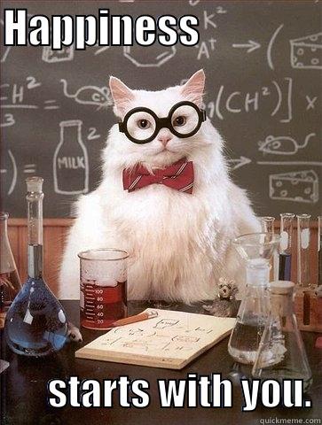 HAPPINESS                       STARTS WITH YOU. Chemistry Cat