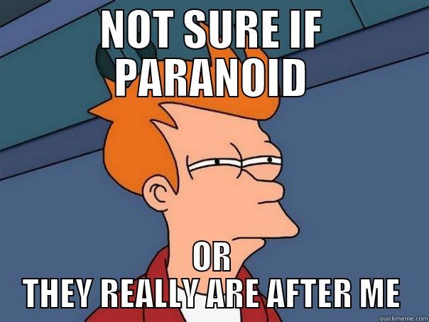 Just because you're paranoid... - NOT SURE IF PARANOID OR THEY REALLY ARE AFTER ME Futurama Fry