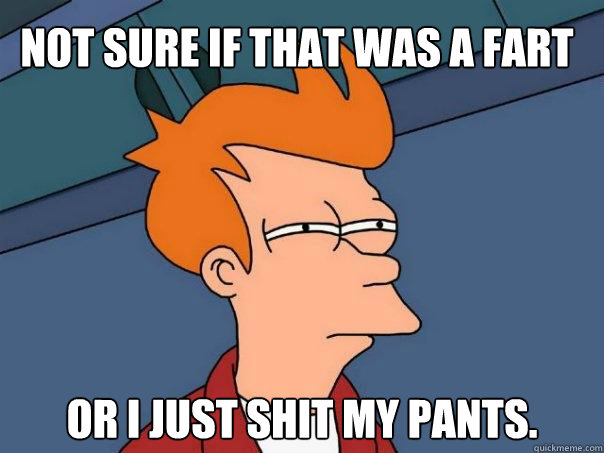 Not sure if that was a fart Or I just shit my pants. - Not sure if that was a fart Or I just shit my pants.  Futurama Fry