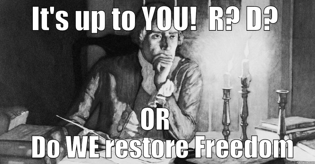 IT'S UP TO YOU!  R? D? OR    DO WE RESTORE FREEDOM Misc