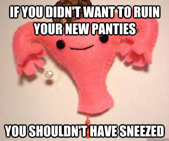 If you didn't want to ruin your new panties you shouldn't have sneezed  Scumbag Uterus