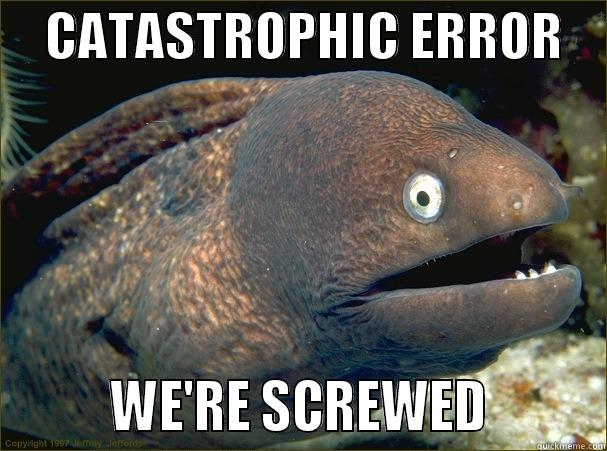     CATASTROPHIC ERROR             WE'RE SCREWED         Bad Joke Eel