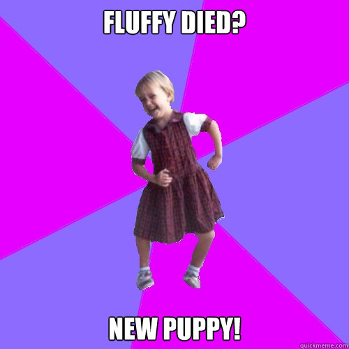 Fluffy Died?
 New puppy!  Socially awesome kindergartener