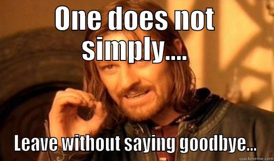 Leaving Drinks - ONE DOES NOT SIMPLY.... LEAVE WITHOUT SAYING GOODBYE... Boromir