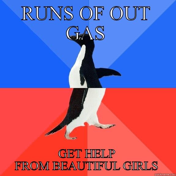 RUNS OF OUT GAS GET HELP FROM BEAUTIFUL GIRLS Socially Awkward Awesome Penguin