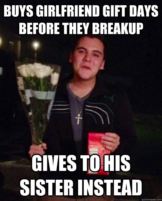 Buys Girlfriend Gift Days before they breakup  Gives to his sister instead  Friendzone Johnny