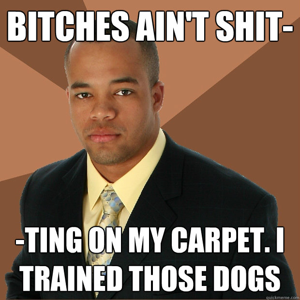 Bitches ain't shit- -ting on my carpet. I trained those dogs - Bitches ain't shit- -ting on my carpet. I trained those dogs  Successful Black Man