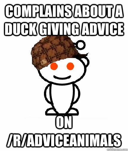 complains about a duck giving advice on /r/adviceanimals - complains about a duck giving advice on /r/adviceanimals  Scumbag Redditor